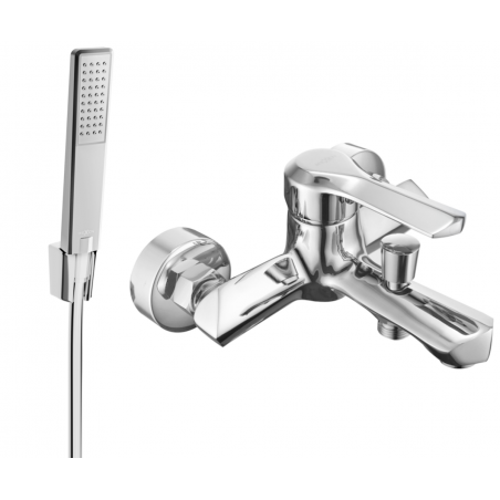 Mexen Sabre R72 bathtub mixer tap with shower head, Chrome - 7213R72-00