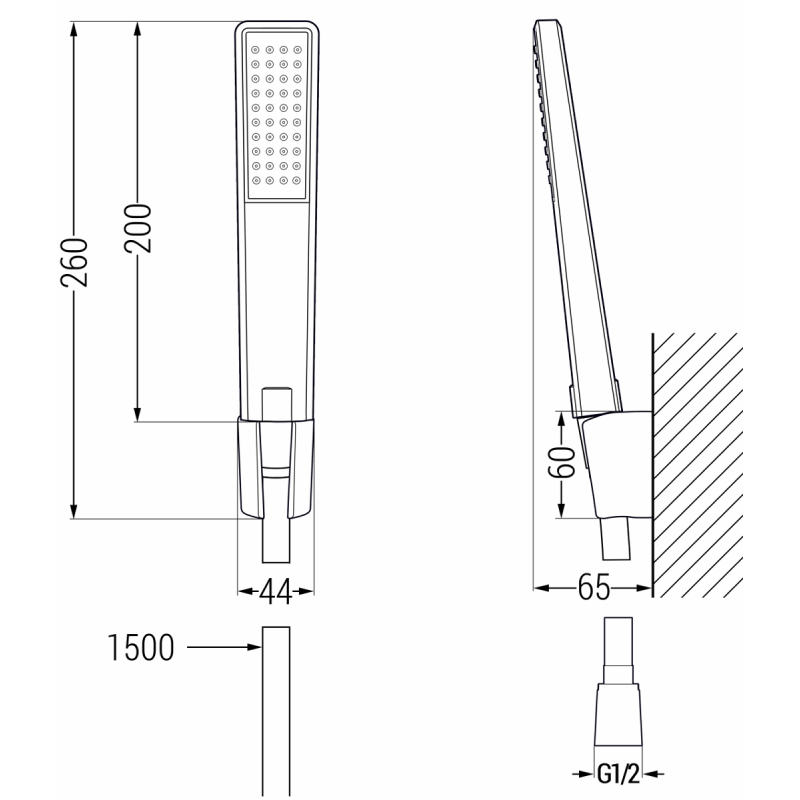 Mexen Sabre R72 Bath Tap with Shower Set, Black - 7213R72-70