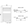 Mexen Helios bathroom radiator 800 x 500 mm, 381 W, black - W103-0800-500-00-70