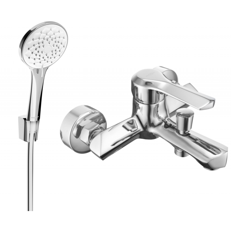 Mexen Sabre R74 bathtub mixer tap with shower head, Chrome - 7213R74-00