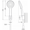 Mexen Sabre R74 bathtub mixer tap with shower head, Chrome - 7213R74-00