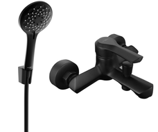 Mexen Sabre R74 bathtub mixer tap with shower head, Black - 7213R74-70