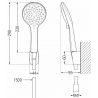 Mexen Sabre R74 bathtub mixer tap with shower head, Black - 7213R74-70