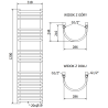 Mexen Eros bathroom radiator 1200 x 318 mm, 332 W, chrome - W112-1200-318-00-01