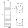 Mexen Eros 1200 x 318 mm Bathroom Radiator, 421 W, White - W112-1200-318-00-20