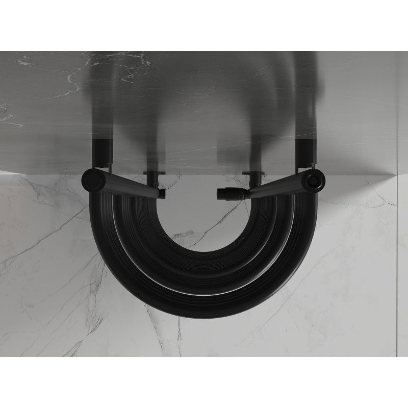 Mexen Eros 1600 x 318 mm Towel Radiator, 551 W, Black - W112-1600-318-00-70