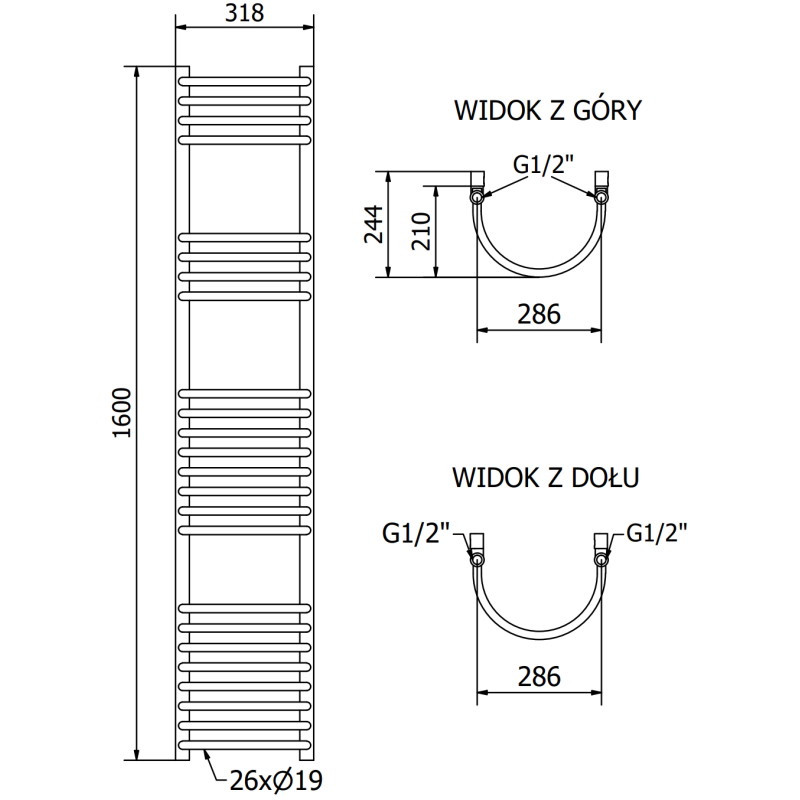 Mexen Eros bathroom radiator 1600 x 318 mm, 551 W, black - W112-1600-318-00-70