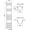 Mexen Eros 1600 x 318 mm Towel Radiator, 551 W, Black - W112-1600-318-00-70