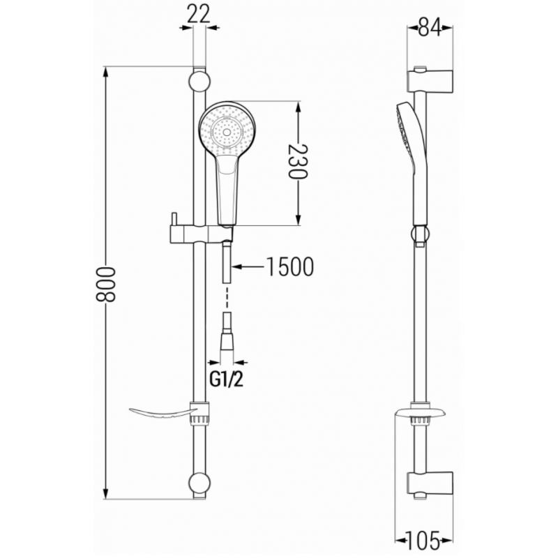 Mexen Kama DF05 Bathtub Set, Chrome - 72503DF05-00