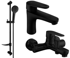 Mexen Kama DF05 bathtub set, Black - 72503DF05-70