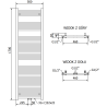 Mexen Pluton bathroom radiator 1700 x 500 mm, 855 W, white - W106-1700-500-00-20