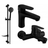 Mexen Kama DF75 bath set, black - 72503DF75-70