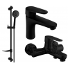Mexen Kama DF75 bathtub set, Black - 72503DF75-70