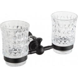 Mexen Estela double toothbrush cup, Black - 7011552-70