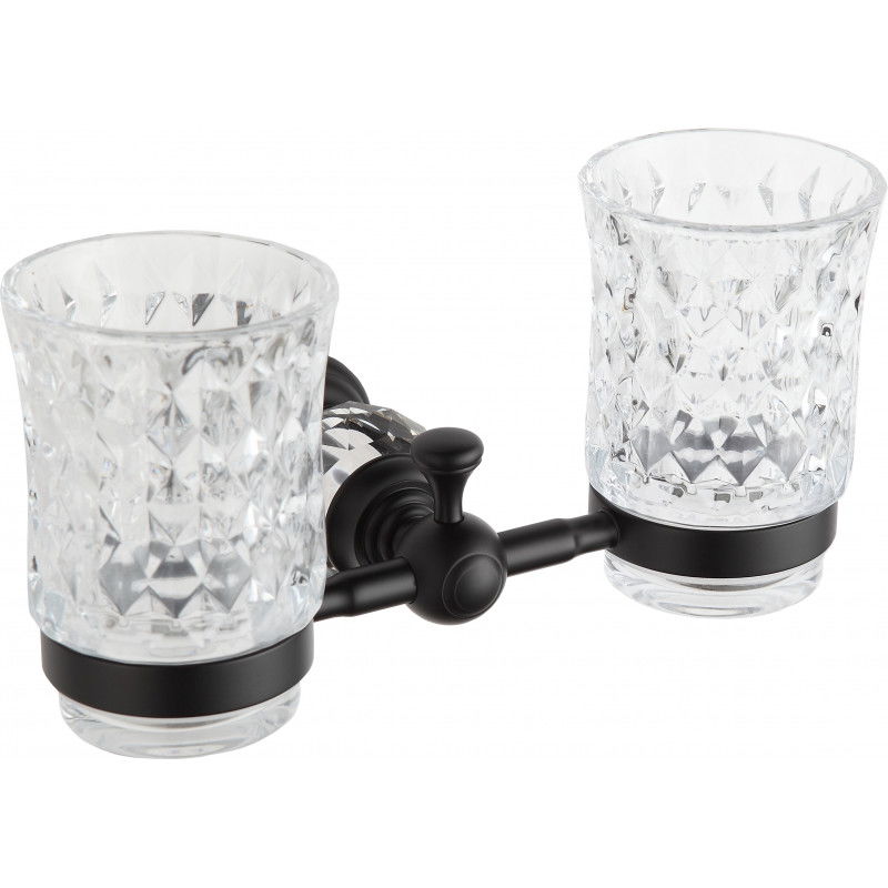 Mexen Estela double toothbrush cup, Black - 7011552-70
