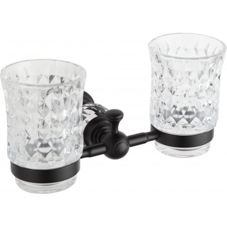 Mexen Estela double toothbrush holder, black - 7011552-70