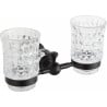 Mexen Estela double toothbrush holder, black - 7011552-70