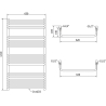Mexen Apollo bathroom radiator 1210 x 650 mm, 713 W, black - W117-1210-650-00-70