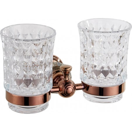 Mexen Estela double toothbrush cup, Rose gold - 7011552-60