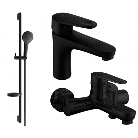 Mexen Kama DS05 bathtub set, Black - 72503DS05-70