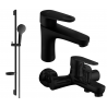 Mexen Kama DS05 bath set, black - 72503DS05-70