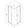 Mexen Rio 80 x 80 cm Square Shower Cabin, Graphite, Chrome - 860-080-080-01-40