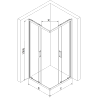 Mexen Rio square shower cabin 90 x 90 cm, frost, chrome - 860-090-090-01-30
