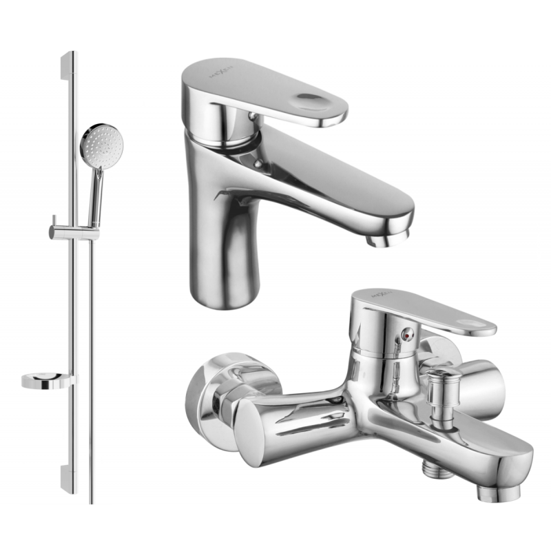 Mexen Kama DS75 Bath Set, Chrome - 72503DS75-00