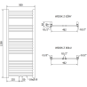 Mexen Yodo bathroom radiator 1200 x 500 mm, 382 W, white - W113-1200-500-00-20