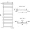 Mexen Saturn bathroom radiator 1200 x 500 mm, 409 W, black - W108-1200-500-00-70