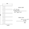 Mexen Jukon bathroom radiator 988 x 500 mm, 461 W, black - W116-0988-500-00-70