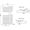 Mexen Ops bathroom radiator 1000 x 550 mm, 517 W, white - W122-1000-550-00-20