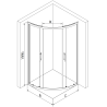 Mexen Rio semi-circular shower cabin 70 x 70 cm, transparent, chrome + shower tray, white - 863-070-070-01-00-4710