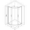 Mexen Rio semi-circular shower cabin 90 x 90 cm, white stripes, chrome - 863-090-090-01-20