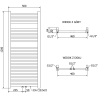 Mexen Pluton bathroom radiator 1200 x 500 mm, 493 W, gold - W106-1200-500-00-50