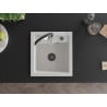 Mexen Vito granite kitchen sink 1-bowl with Aster kitchen faucet, white - 6503-20-73450-07-B