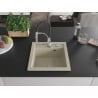 Mexen Vito 1-bowl granite sink with Aster kitchen faucet, beige - 6503-69-73450-07