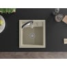 Mexen Vito 1-bowl granite sink with Aster kitchen faucet, beige - 6503-69-73450-07
