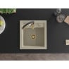Mexen Vito Granite Kitchen Sink 1-Bowl with Aster Tap, Beige - 6503-69-73450-57-G