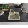 Mexen Vito 1-compartment granite sink with Aster kitchen faucet, beige - 6503-69-73450-57-B