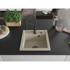 Mexen Vito granite 1-bowl kitchen sink with Aster kitchen faucet, beige - 6503-69-73450-70-B