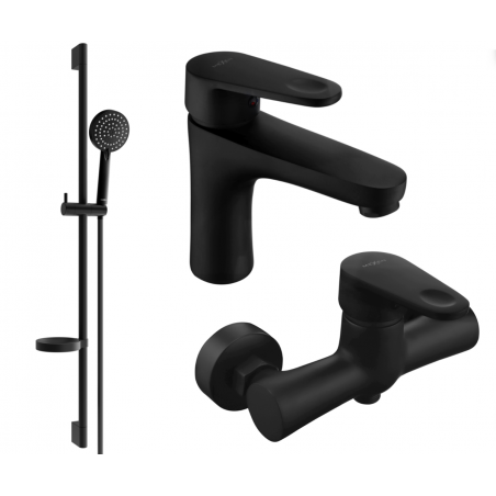 Mexen Kama DS75 shower set, Black - 72504DS75-70