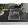 Mexen Vito 1-bowl granite sink with Aster kitchen faucet, grey - 6503-71-73450-07-B