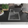 Mexen Vito granite single-bowl kitchen sink with Aster faucet, gray - 6503-71-73450-07-B