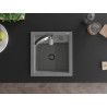 Mexen Vito granite single-bowl kitchen sink with Aster faucet, gray - 6503-71-73450-07-B
