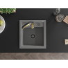 Mexen Vito 1-bowl granite sink with Aster kitchen faucet, gray - 6503-71-73450-57-B