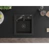 Mexen Vito 1-bowl granite sink with Aster kitchen faucet, black/gold metallic - 6503-75-73450-70-B