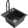 Mexen Vito 1-compartment granite sink with a kitchen mixer tap Aster, spotted black - 6503-76-73450-07