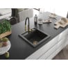 Mexen Vito Granite Kitchen Sink 1-bowl with Aster Kitchen Tap, Black Speckled - 6503-76-73450-57-G
