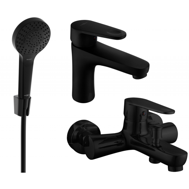Mexen Kama R05 bathtub set, Black - 72503R05-70